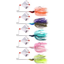 5PCS Spinnerbait Fishing Lure Buzzbait 22g Blade Bait Spoon Rubber Skirt Bass