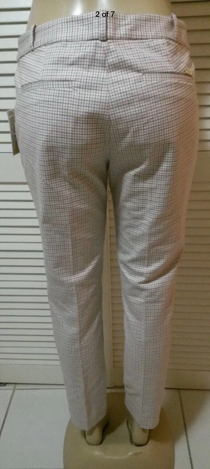 NUOVO! MICHAEL Michael Kors pantaloni skinny stampa a griglia taglia 8 12 16