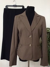 NWT Ann Taylor/Atmosphere Women s Mismatched Brown Black 2 Piece Pant Suit Sz 10