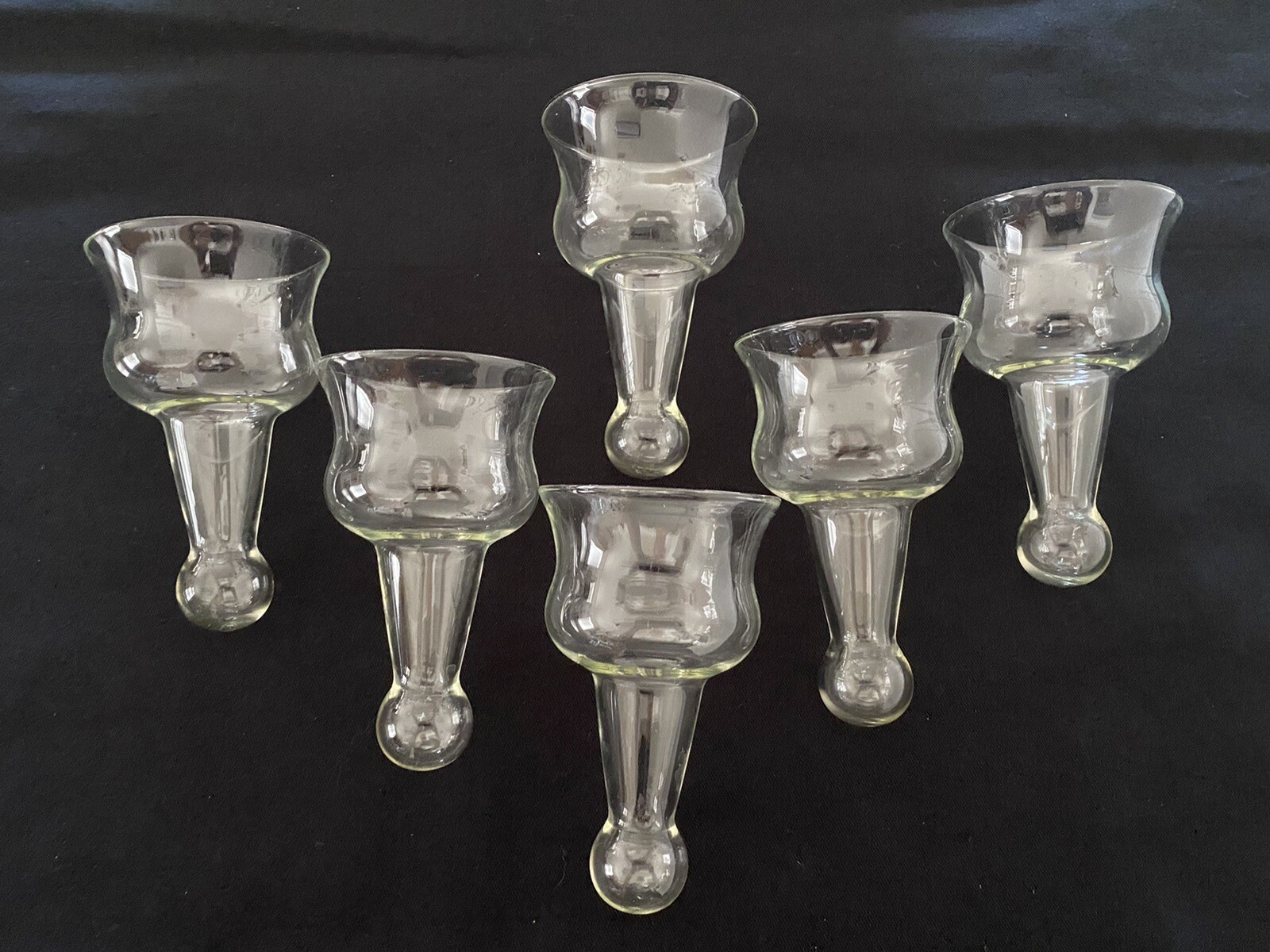 6 Clear Glass Candle Holder Cone Style Insert Replacements Hanging Free Standing