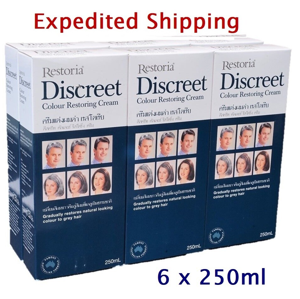 6 x 250ml Restoria discreet hair color restoring cream care gradually treatment Toni Martin