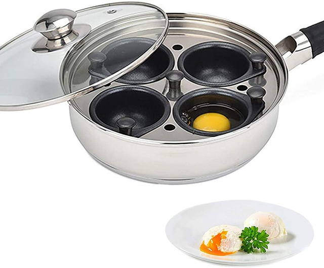 Egg Poacher Pan Stainless Steel Induction Cooktop Egg Poachers Cookware