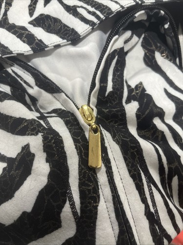 JM Collection Black & White Zebra Print Jacket Size L - Picture 3 of 5