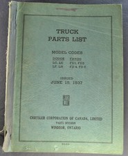 1937 Dodge Truck Parts Book Fargo Pickup Panel Stake Nice Original 37 Canadian