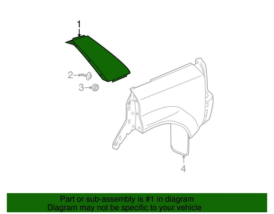 2002-2007 Saturn Vue Left Quarter Panel Exterior Trim-Pillar Molding 22724565 - Image 3 of 3