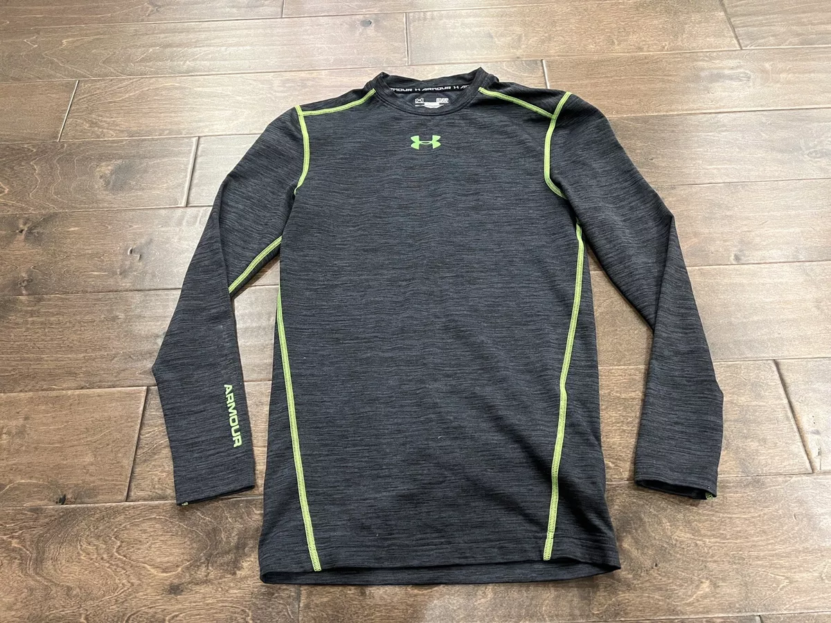 Under Armour ColdGear Mens Gray Green Compression Under Shirt Size S  1265655