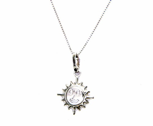Collier Or Blanc 18 Carats 750/1000 - Pendentif Gant De Boxeur - Longueur Réglable 40-45 Cm