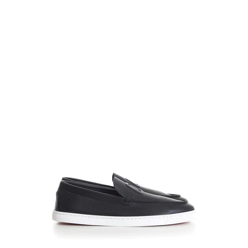 CHRISTIAN LOUBOUTIN 895$ Varsiboat Boat Shoes Loafer - Black Calf Leather