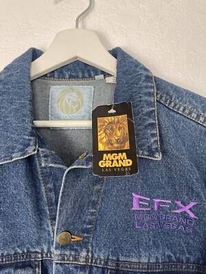 ジャケット・アウター MGM GRAND EFX JACKET Size M Vintage 90s MGM Grand Las Vegas EFX Show Denim Blue Jacket