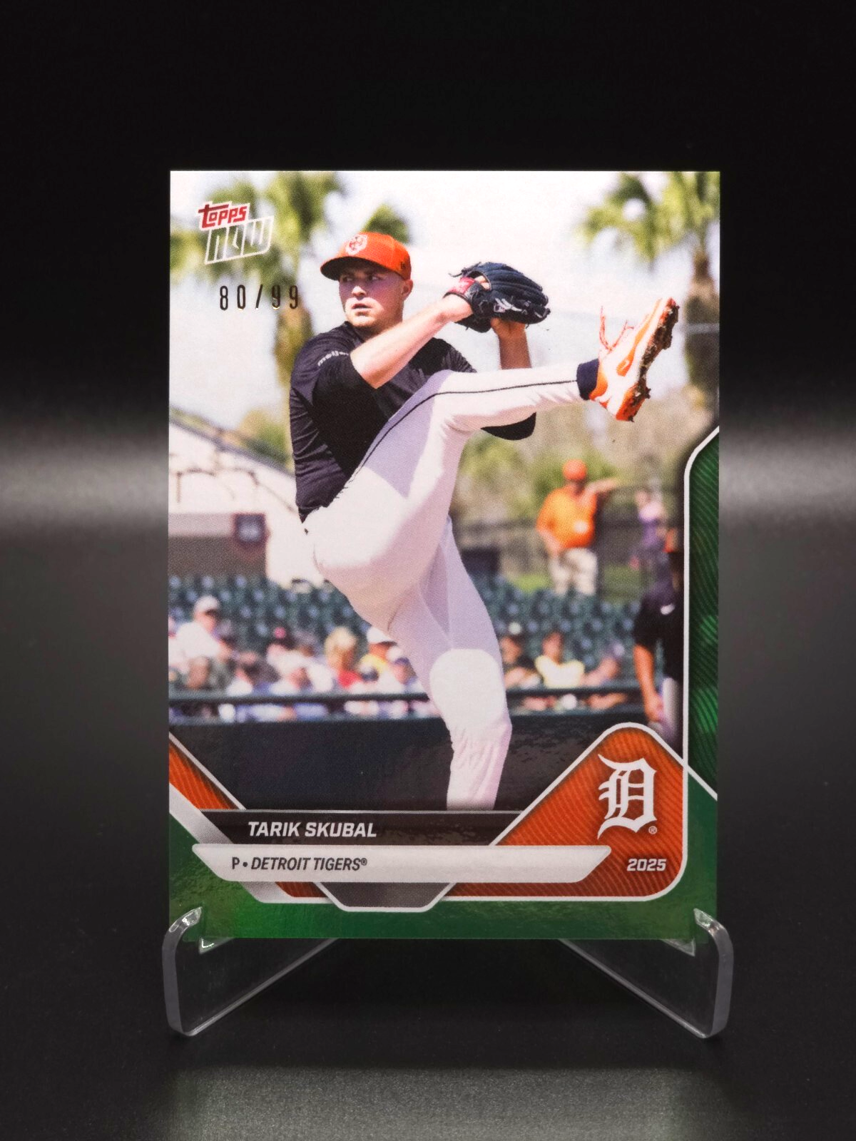 Tarik Skubal 2025 Topps Now Road To Opening Day Detroit Tigers Green #80/99