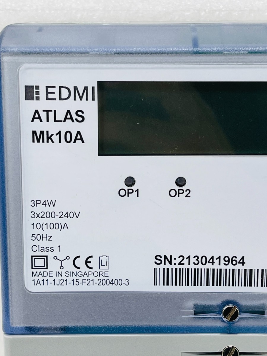 EDMI Atlas MK10A Electricity Meter, 3P4W 3x200-240V, 5Hz EDMI Atlas MK10A Electricity Meter, 3P4W 3x200-240V, 5Hz