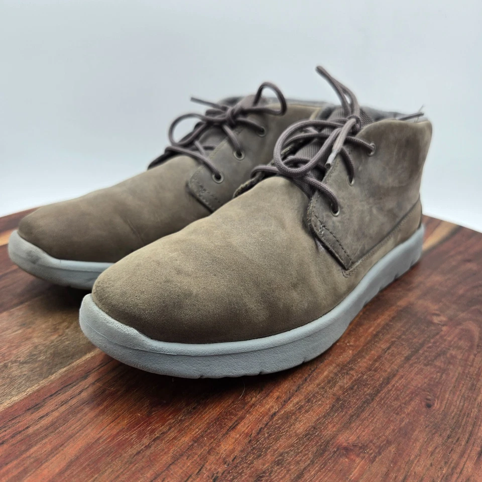 UGG каноэ чукка ботинки молодежи мальчиков 5 серый нубук кожи шнурует вверх водонепроницаемая обувь - Изображение 4 из 4