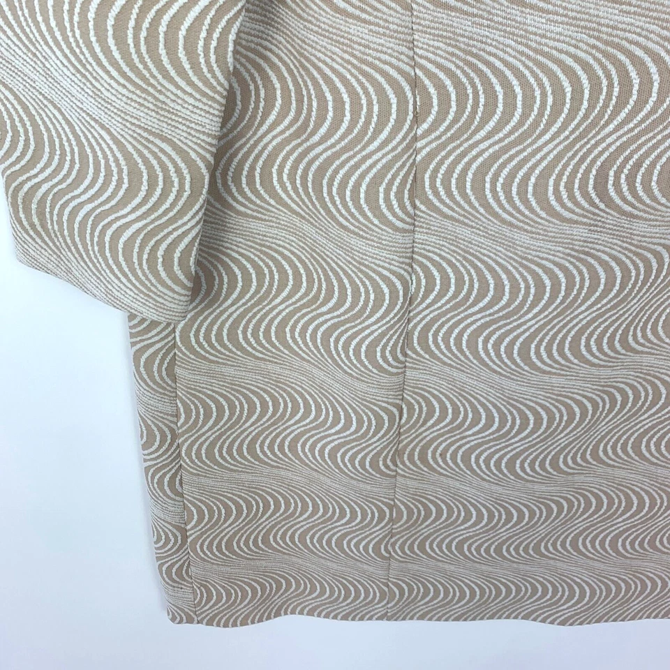 Vintage 1960s Henry Lee Wavy Psychedelic Tan  Neutral Dress Bust 40" Twee - Image 4 of 4