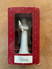 FLAVIA 1985 Collectible Hand Painted Porcelain Angel Christmas Ornament NIB
