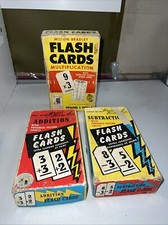 3 Sets Vintage Flash Cards - Teacher Gift - Collectible - Some Test Sheets WS1 