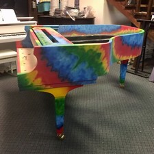 Custom Finished Tie Dyed Digital Grand Piano - &ldquo;Feelin&rsquo; Groovy&rdquo; Baldwin Cabinet