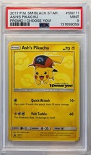 PSA 9 Ash's Pikachu SM111 Sun & Moon Black Star Promo I CHOOSE YOU! Pokemon 2017 on eBay