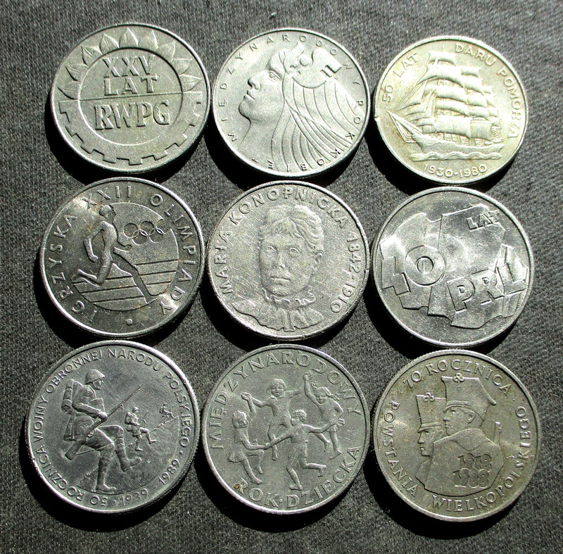 COINS OF POLAND (RWPG-WOMAN-CHILDREN-SAIL BOAT-KONOPNICKA) - MIX 178