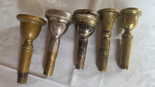 5 très anciens embouchures trombone, tuba / cor ténor Antoine Courtois, Spécial Tilz