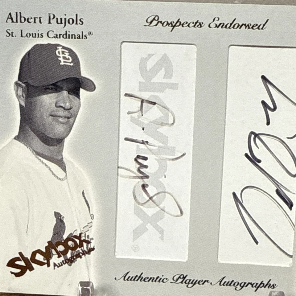 2004 Skybox автографы Альберт Pujols Delmon Young #PEA-AP/DY авто /50 РЕДКАЯ HOF - Изображение 2 из 4