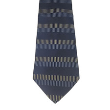 TOMMY HILFIGER Tie Silk Blue Yellow Striped Men's Necktie 58" x 4" MADE IN USA