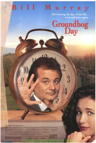 GROUNDHOG DAY MOVIE POSTER Orig. DS 27x40 Fine- VF BILL MURRAY ANDIE MACDOWELL
