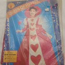 Disfraz Reina de Corazones Niño Deluxe Mediano Rubíes Vestido, Varita, Corona NUEVO De Colección