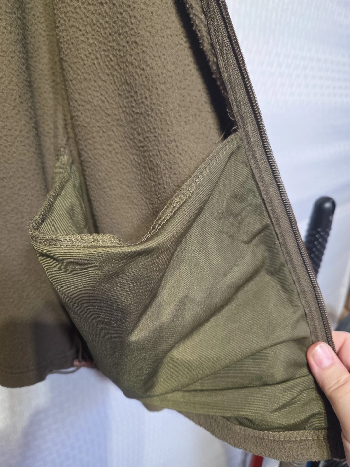 Ducks Unlimited Men’s Large Olive Green Fleece Jacket Full Zip Embroidered Logo - Image 2 of 4