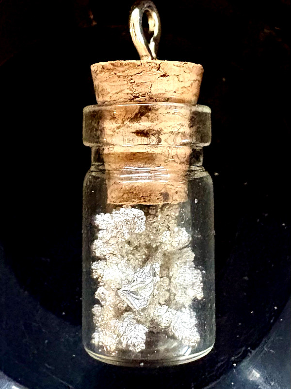 Beautiful Silver Crystalline Clusters 1.083 Grams .999+ in Vial for Necklace