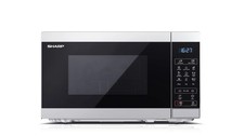 SHARP Mikrowelle Grill 20L 800W Touch 11 Stufen silber Edelstahl
