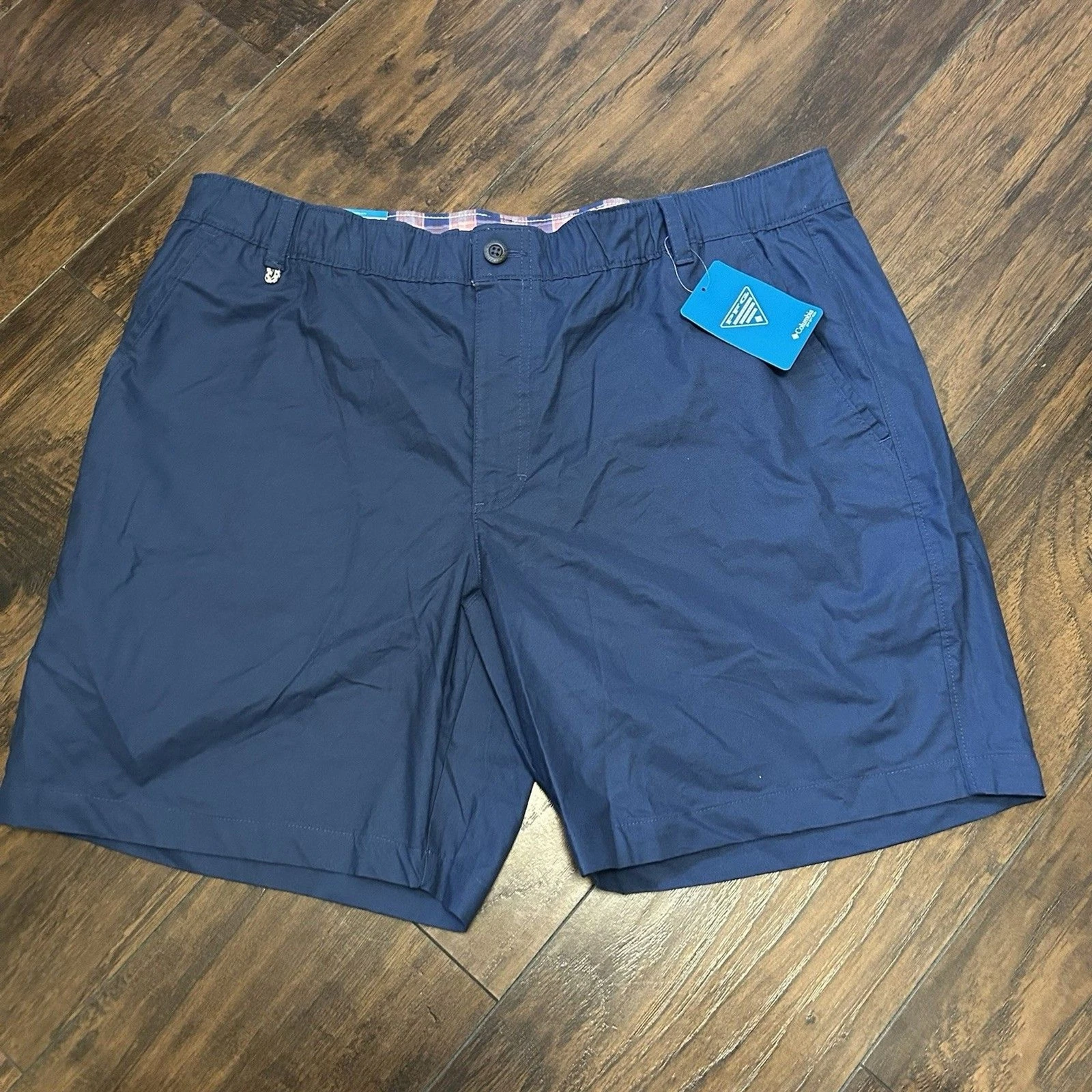 NWT Columbia PFG Men's Bonefish Shorts Blue Size 40 Flat Front 7” Inseam