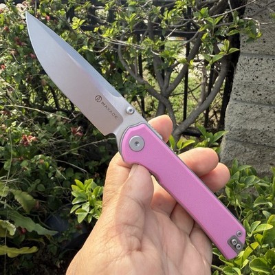 Maxace Peregrine-S Linerlock Pink G10 Handle 10Cr15CoMoV Pocket Knife MM30-2-B