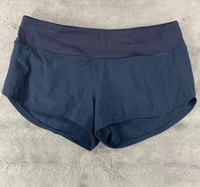 lululemon Speed Up Lined Running Short Navy Blue Size 6 Drawstring Pockets 2.5