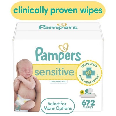 Pampers Sensitive Baby Wipes 8-Pack 672 Wipes (Select for More Options)