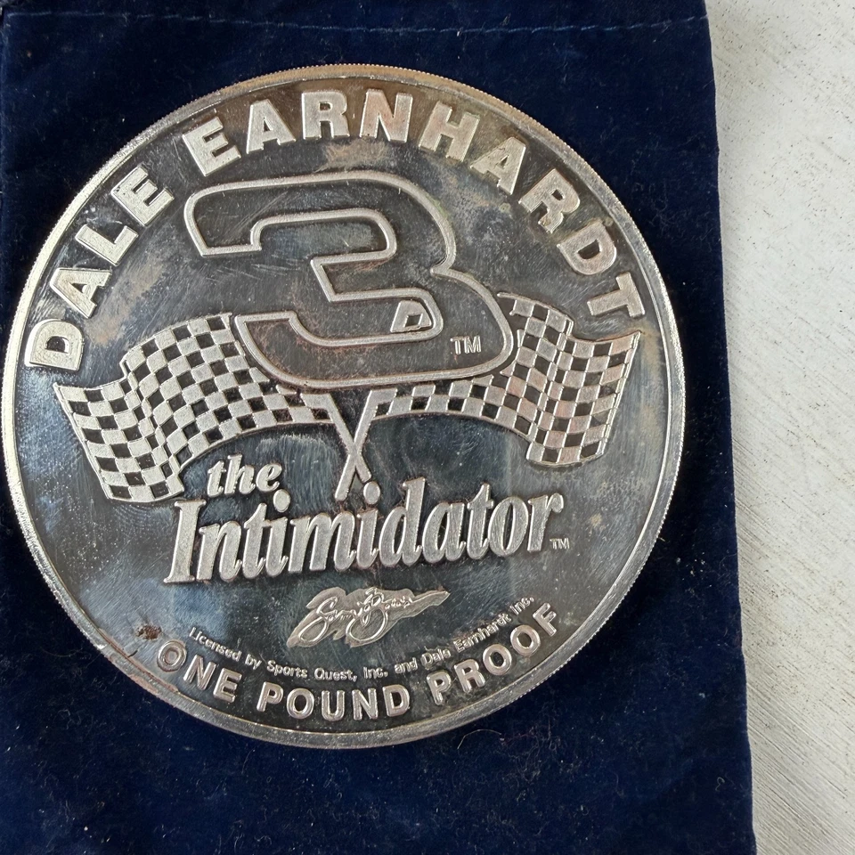 Moneda de Plata NASCAR Serie Coleccionistas Dale Earnhardt Prueba Una Libra Foto 2 de 4