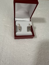 14K Real Solid Yellow Gold Twisted Round Creole Hoops Earrings Small Size 15MM