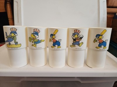 1984 Los Angeles Olympics Plastic Drink Cups (5) Sam The Olympic Eagle