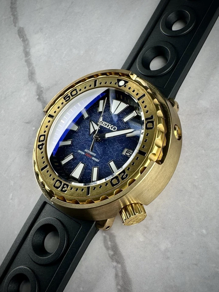 Reloj de buceo automático Seiko Tuna bronce - latón vintage wave monster 200m Foto 3 de 4