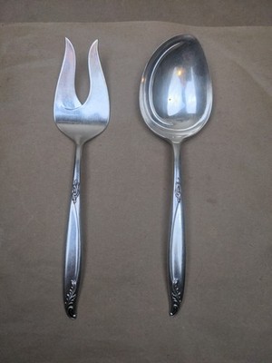 VTG Holmes & Edwards Windsong IS Deep Silver Buffet Serving Fork And Spoon 9.25''