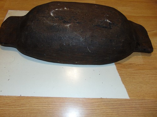 Vtg Antique Wood 2 Handled Dough Bowl Trencher Primitive Farmhouse 23 1/2" long - Bild 8 von 12