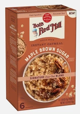 Bob's Red Mill Whole Grain Instant Oatmeal MAPLE BROWN SUGAR 9.52oz, 6 pack
