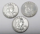Lot of 3 Franklin Half Dollars 1963