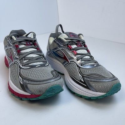 Brooks Ghost 8th Edition Womens 9B Running Shoes Gray Pink Silver Sneakers
