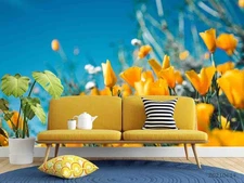 3D Yellow Flower Plant Close-up Wall Murals Wallpaper Murals Wall Sticker