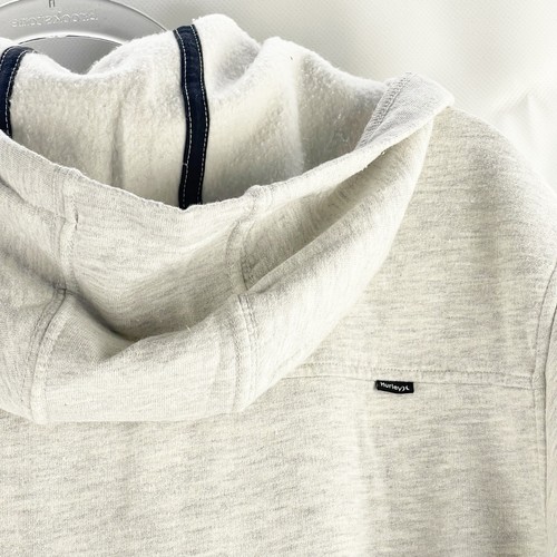 Hurley Mens Heather Beige Gray Staple Pullover Fleece Hoodie Sweatshirt Sz M - Picture 5 of 10