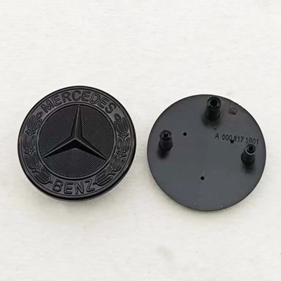 39mm 3pins 3D ABS Blue Black Car Front Star Hood Emblem Bonnet Badge For Benz