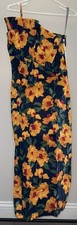 Hyacinth House Tuckernuck Navy & Marigold Floral Ruffle Margot Maxi Dress Small