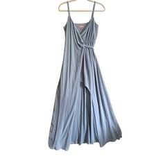 Show Me Your Mumu Light Blue Wrap Maxi Dress XS Bridesmaid Wedding Slit, formal
