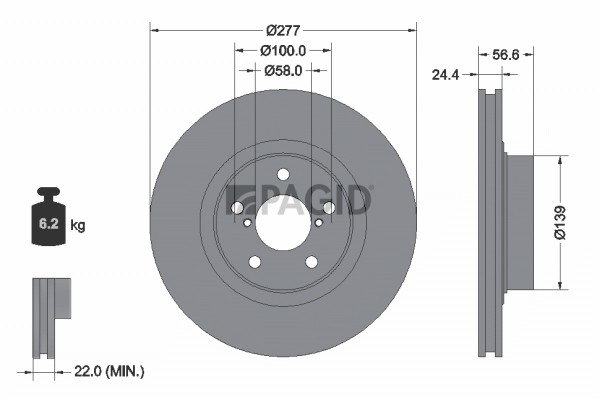2X Pagid Bremsscheibe InnenbelüFtet Ø277Mm FüR Subaru Forester SG SF Outback-image