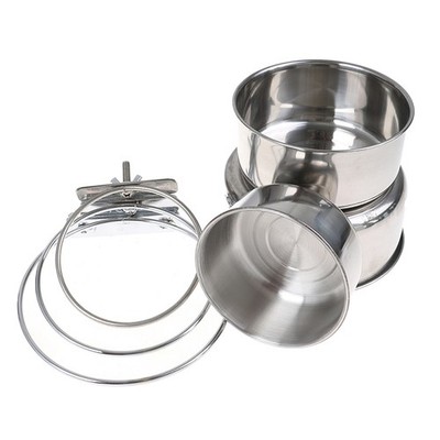 Haustier-Hängenapf Edelstahl Hunde- und Katzenfutter Vogel Wasserschale Käfig Yi